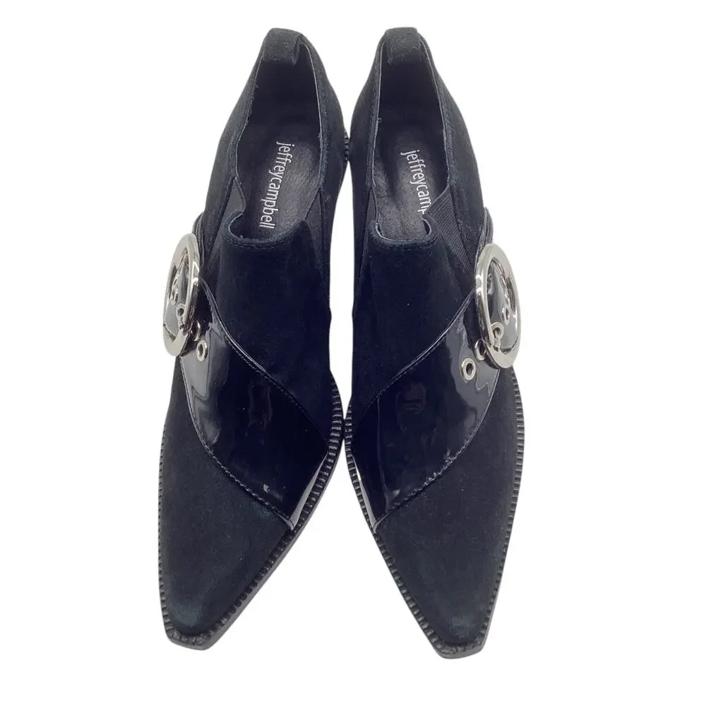 Jeffrey Campbell Suede Patent Leather Booties Women’s Size 7.5 in Black